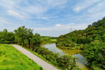 Fototapeta premium Sunny view of the nature landscape around Yilan County