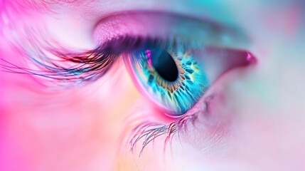 Close-up of a Vibrant Eye: A Study in Color and Light