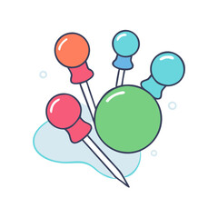 pins vector icon, accessories vector illustration - simple illustration of pins perfect for logos, and accessories-themed designs.
