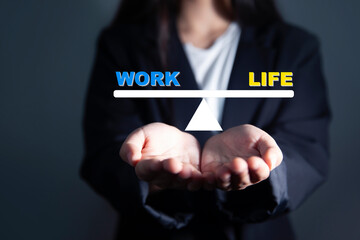 businesswoman balance his work and life.
