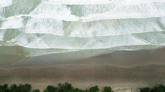 Beautiful Drone View Of Sematan Beach,With Two Small Island And Blue Sea,Sarawak,Borneo.