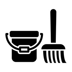 Cleaning Tools Glyph Icon Design