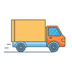 box truck vector icon, vehicles vector illustration - simple illustration of box truck perfect for logos, and vehicles-themed designs.