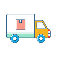 box truck vector icon, vehicles vector illustration - simple illustration of box truck perfect for logos, and vehicles-themed designs.