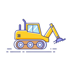 bulldozer vector icon, vehicles vector illustration - simple illustration of bulldozer perfect for logos, and vehicles-themed designs.