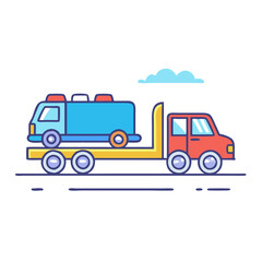car carrier truck vector icon, vehicles vector illustration - simple illustration of car carrier truck perfect for logos, and vehicles-themed designs.