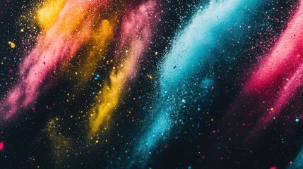 Abstract Colorful Powder Explosion: A Vivid Burst of Hues