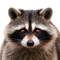 Obraz premium Raccoon portrait, white isolate background.