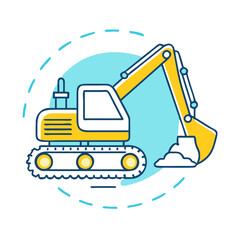 excavator vector icon, vehicles vector illustration - simple illustration of excavator perfect for logos, and vehicles-themed designs.