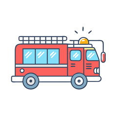 fire engine vector icon, vehicles vector illustration - simple illustration of fire engine perfect for logos, and vehicles-themed designs.