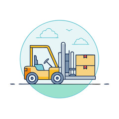 forklift vector icon, vehicles vector illustration - simple illustration of forklift perfect for logos, and vehicles-themed designs.