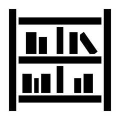 Book Shelves Glyph Icon Design