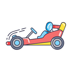 go kart vector icon, vehicles vector illustration - simple illustration of go kart perfect for logos, and vehicles-themed designs.