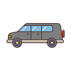 hearse vector icon, vehicles vector illustration - simple illustration of hearse perfect for logos, and vehicles-themed designs.