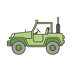 Naklejka premium military jeep vector icon, vehicles vector illustration - simple illustration of military jeep perfect for logos, and vehicles-themed designs.