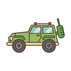 military jeep vector icon, vehicles vector illustration - simple illustration of military jeep perfect for logos, and vehicles-themed designs.
