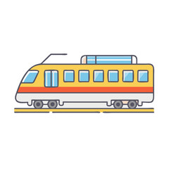 passenger train vector icon, vehicles vector illustration - simple illustration of passenger train perfect for logos, and vehicles-themed designs.