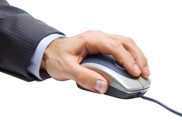 Business Hand Using Computer Mouse 