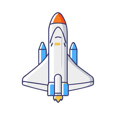 space shuttle vector icon, vehicles vector illustration - simple illustration of space shuttle perfect for logos, and vehicles-themed designs.