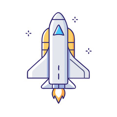 space shuttle vector icon, vehicles vector illustration - simple illustration of space shuttle perfect for logos, and vehicles-themed designs.