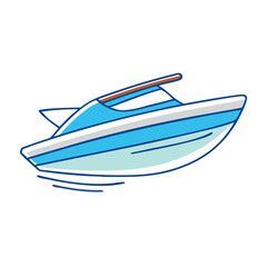 speedboat vector icon, vehicles vector illustration - simple illustration of speedboat perfect for logos, and vehicles-themed designs.