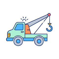 tow truck vector icon, vehicles vector illustration - simple illustration of tow truck perfect for logos, and vehicles-themed designs.