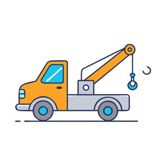 tow truck vector icon, vehicles vector illustration - simple illustration of tow truck perfect for logos, and vehicles-themed designs.
