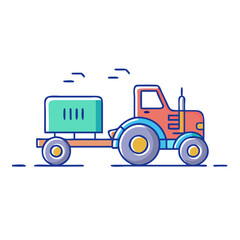tractor trailer vector icon, vehicles vector illustration - simple illustration of tractor trailer perfect for logos, and vehicles-themed designs.