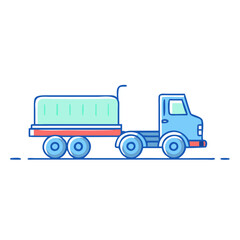 tractor trailer vector icon, vehicles vector illustration - simple illustration of tractor trailer perfect for logos, and vehicles-themed designs.