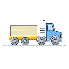 tractor trailer vector icon, vehicles vector illustration - simple illustration of tractor trailer perfect for logos, and vehicles-themed designs.