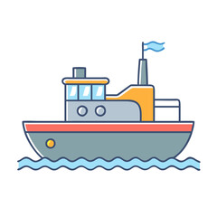 Obraz premium tugboat vector icon, vehicles vector illustration - simple illustration of tugboat perfect for logos, and vehicles-themed designs.
