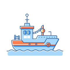 Obraz premium tugboat vector icon, vehicles vector illustration - simple illustration of tugboat perfect for logos, and vehicles-themed designs.