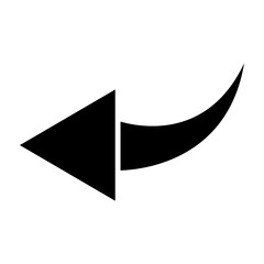 Curved Left Glyph Icon Design