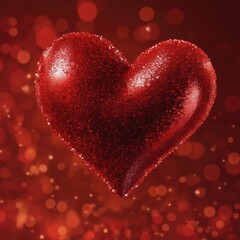 Obraz premium A radiant heart-shaped pink diamond glows with brilliant sparkle, set against a luxurious backdrop, symbolizing love, romance, and celebration, making it an ideal gift for a special occasion.