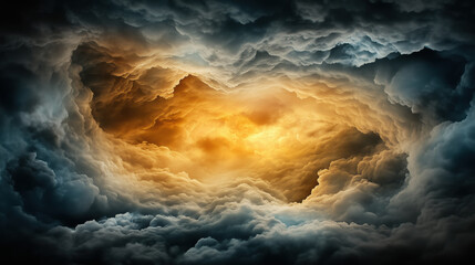 Fototapeta premium dramatic sky with swirling clouds and glowing center creates surreal atmosphere
