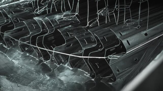 Galvanizing process of large metal products in a bath. Protection against corrosion of steel parts.