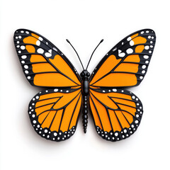 Obraz premium Vibrant Monarch Butterfly: A Close-Up View of Nature's Beauty