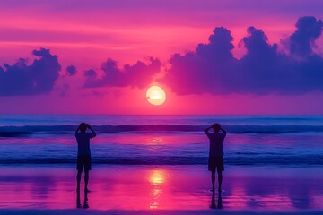 A serene landscape at dusk