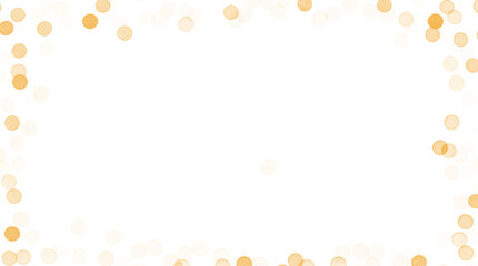 Glowing Golden Bokeh Lights Frame Overlay on Transparent Background, PNG. Festive, Holiday, Sparkle, and Celebration Design, Cut Out.