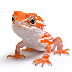 Obraz premium Vibrant Orange Lizard: A Close-Up Portrait of a Unique Reptile