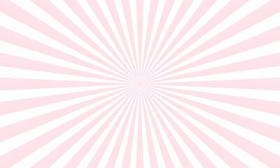White and pink sunburst pattern background. Retro ray pattern background. 