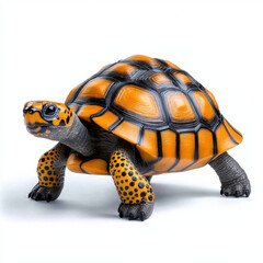 Obraz premium Vibrant Orange Tortoise: A Stunning Close-Up