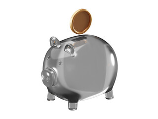 PNG money piggy bank saving finance transparent background 3d concept.