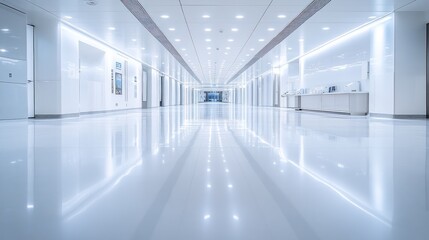 Fototapeta premium Sterile Corridor: A Modern Architectural Perspective