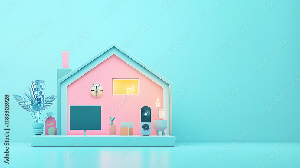 Aufkleber smart home automation and connectivity: a seamless internet of things (iot) ecosystem visual concept
