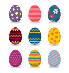 Easter eggs vector illustration set