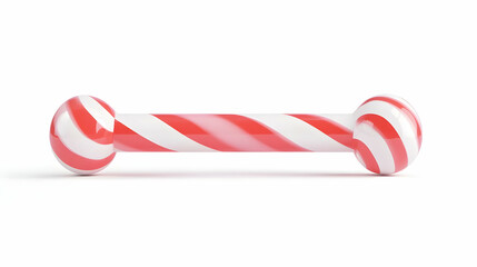 Red white candy cane barbell studio shot