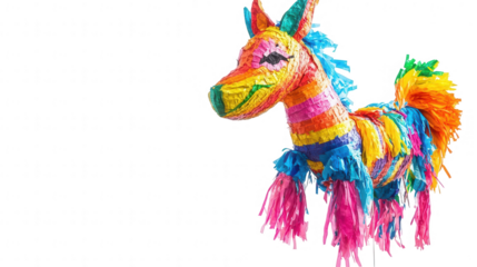 Carnival-themed traditional colorful piñata design, flat vector, festive celebration, isolated on white, PNG file