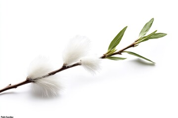 Christian holiday "Palm Sunday". A sprig of fluffy willow - a symbol of the holiday. 