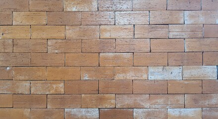 Beige, brown bricks, vintage brick fence background, arranged in rows, texture concrete brick wall background, light brown brick wall texture.